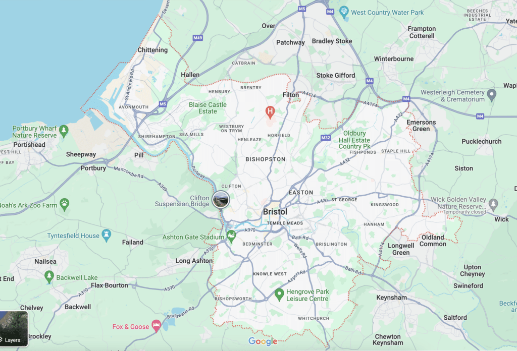 Google map of Bristol