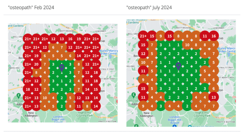 Local heat map